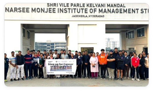SVKM's NMIMS Hyderabad Mobilises Students and Faculty for Step Up For Cancer Walkathon 2025