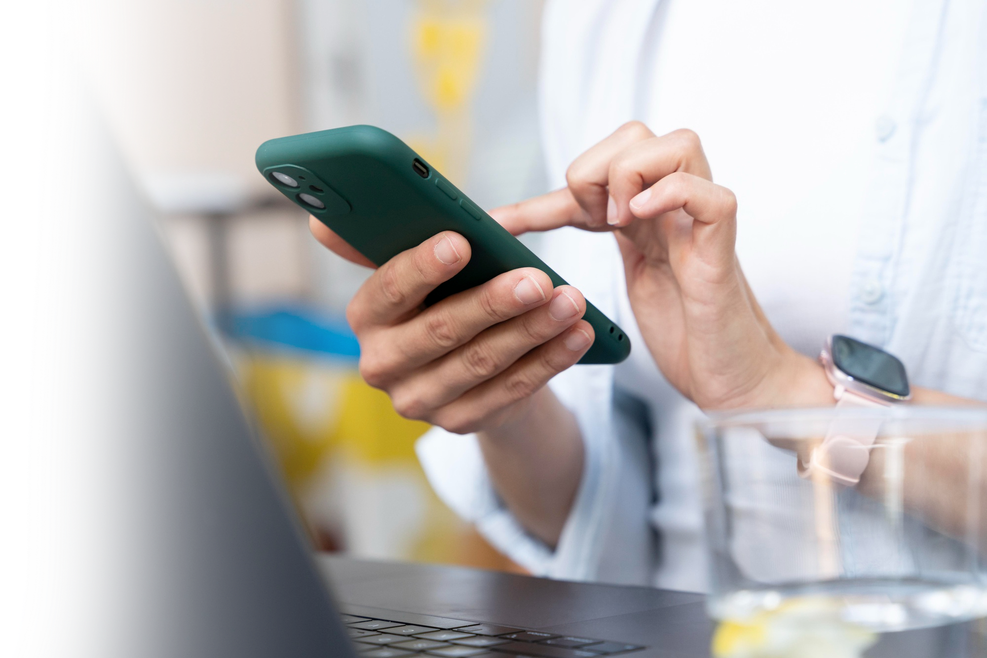 Person contacting NMIMS Hyderabad on a phone