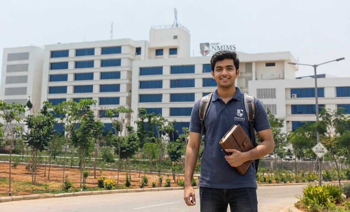 Ankoor Desai on the NMIMS Hyderabad campus